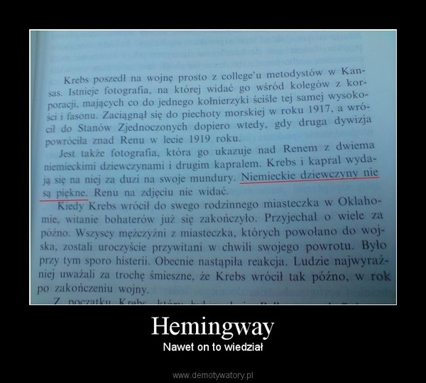 Hemingway – Nawet on to wiedział 