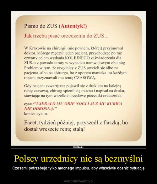 Polscy urzędnicy nie są bezmyślni