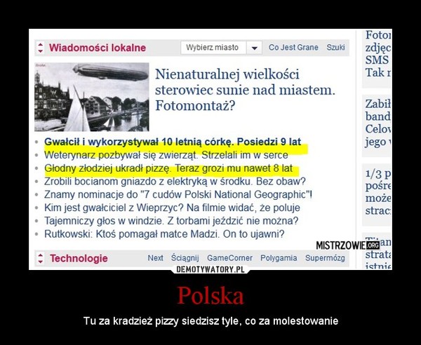Polska – Tu za kradzież pizzy siedzisz tyle, co za molestowanie 