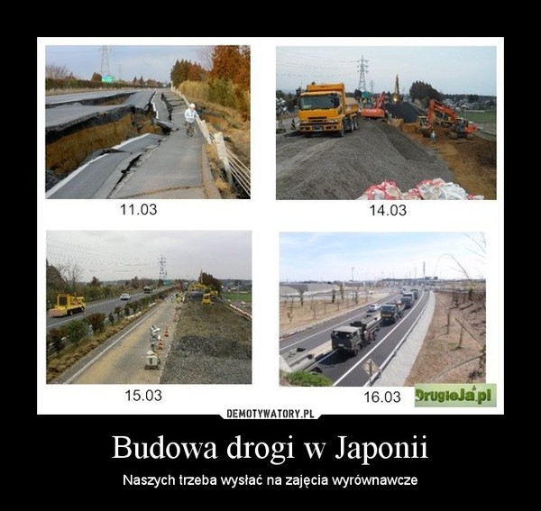 Budowa drogi w Japonii – Naszych trzeba wysłać na zajęcia wyrównawcze 
