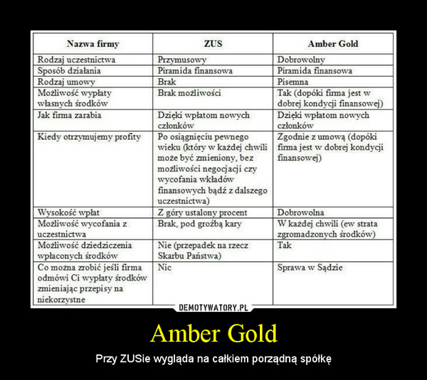 Amber Gold – Przy ZUSie wygląda na całkiem porządną spółkę 