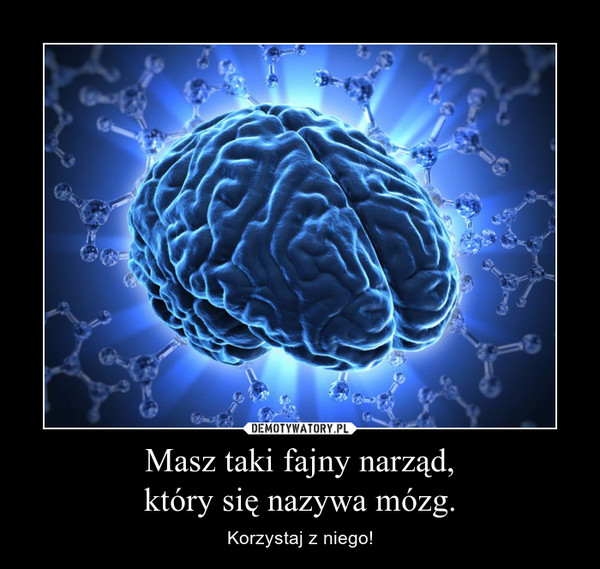 Masz taki fajny narząd,który się nazywa mózg. – Korzystaj z niego! 
