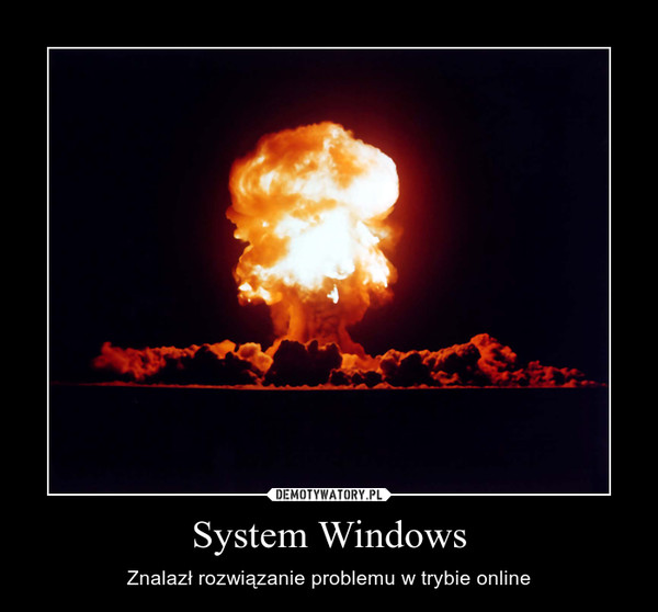 System Windows – Znalazł rozwiązanie problemu w trybie online 