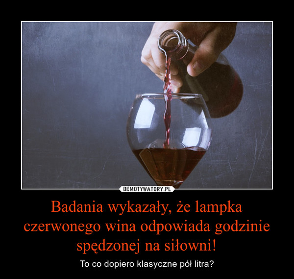 Badania wykazały, że lampka czerwonego wina odpowiada godzinie spędzonej na siłowni! – To co dopiero klasyczne pół litra? 