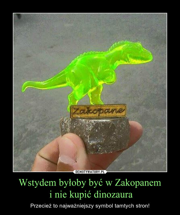 Wstydem byłoby być w Zakopanem i nie kupić dinozaura – Przecież to najważniejszy symbol tamtych stron! 