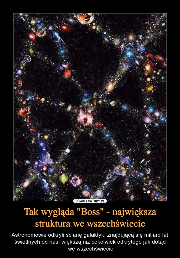 Tak wygląda "Boss" - największa struktura we wszechświecie – Astronomowie odkryli ścianę galaktyk, znajdującą się miliard lat świetlnych od nas, większą niż cokolwiek odkrytego jak dotąd we wszechświecie 