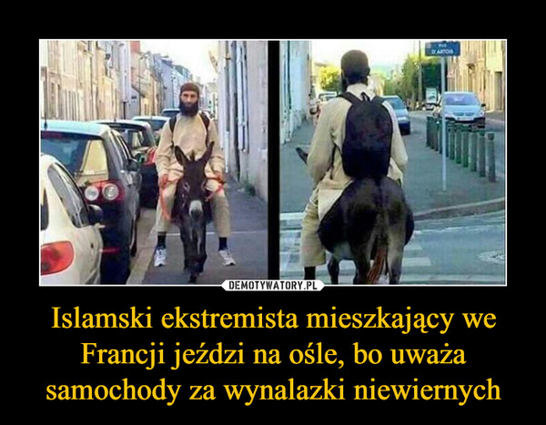 Islamski ekstremista mieszkający we Francji jeździ na ośle, bo uważa samochody za wynalazki niewiernych –  