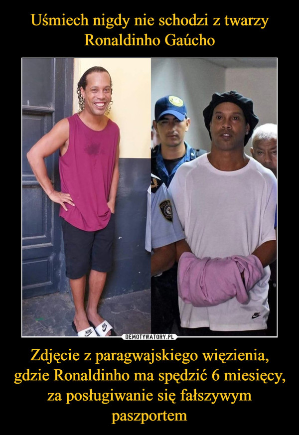 Zdjęcie z paragwajskiego więzienia, gdzie Ronaldinho ma spędzić 6 miesięcy, za posługiwanie się fałszywym paszportem –  