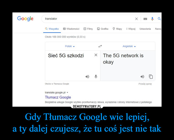 Gdy Tłumacz Google wie lepiej,
a ty dalej czujesz, że tu coś jest nie tak