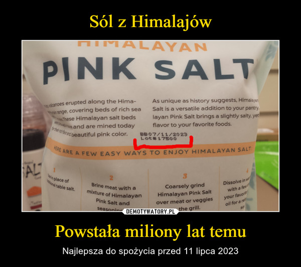 Powstała miliony lat temu – Najlepsza do spożycia przed 11 lipca 2023 pink salt