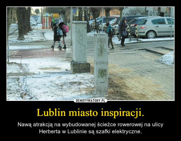 Lublin miasto inspiracji. – Nawą atrakcją na wybudowanej ścieżce rowerowej na ulicy Herberta w Lublinie są szafki elektryczne. 
