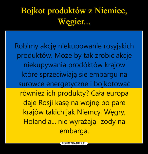 Bojkot produktów z Niemiec, Węgier...