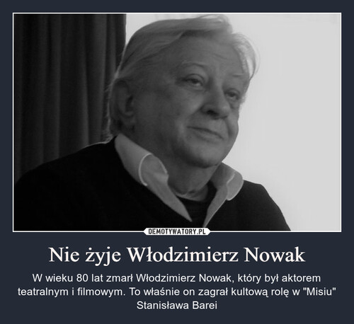 Nie żyje Włodzimierz Nowak
