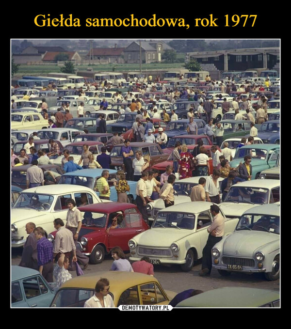 Giełda samochodowa, rok 1977