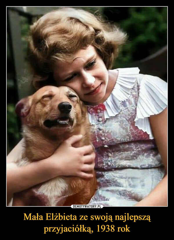 Mała Elżbieta ze swoją najlepszą przyjaciółką, 1938 rok –  