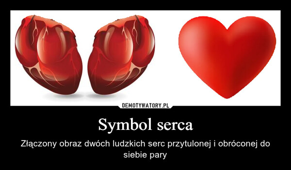 Symbol serca – Złączony obraz dwóch ludzkich serc przytulonej i obróconej do siebie pary 
