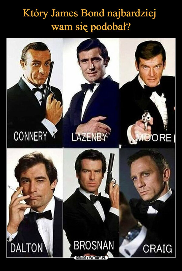 Który James Bond najbardziej 
wam się podobał?