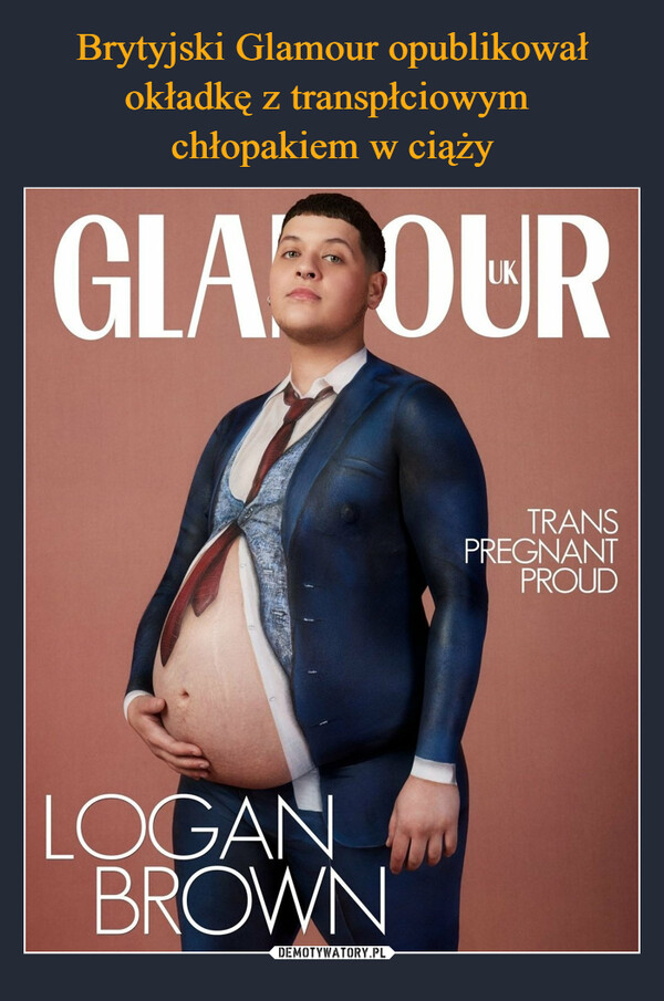 Brytyjski Glamour opublikował okładkę z transpłciowym 
chłopakiem w ciąży