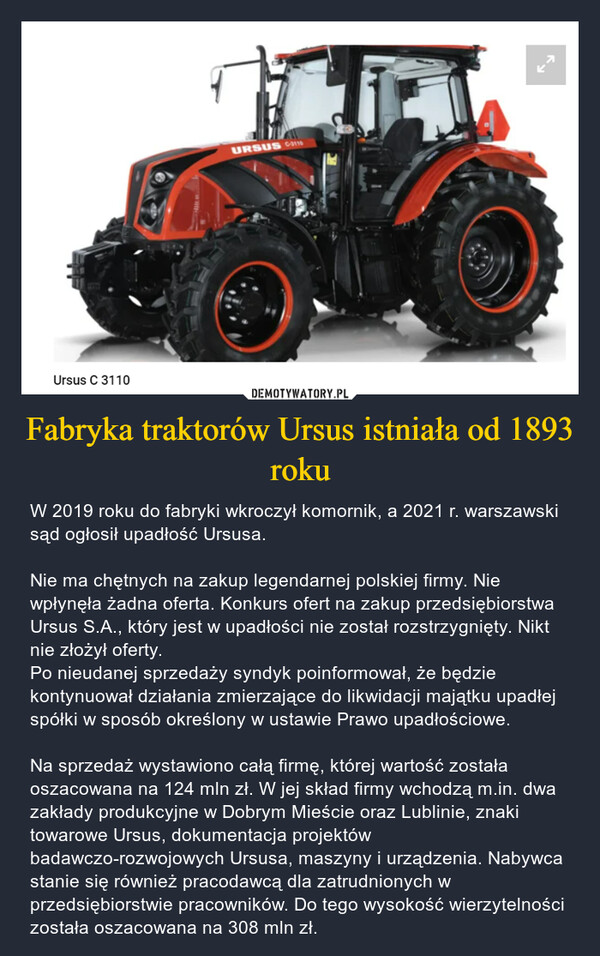 Fabryka traktorów Ursus istniała od 1893 roku