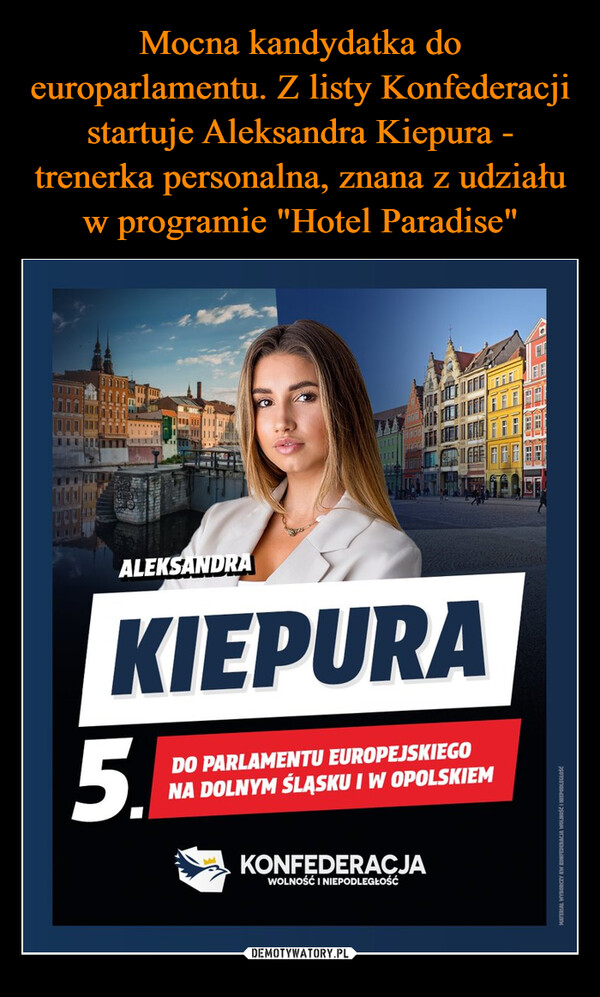  –  LOUALEKSANDRAKIEPURA5.DO PARLAMENTU EUROPEJSKIEGONA DOLNYM ŚLĄSKU I W OPOLSKIEMKONFEDERACJAWOLNOŚĆ I NIEPODLEGŁOŚĆMATERIAL WYBORCZY KW KONFEDERACIA WOLNOŚCI NIEPODLEGŁOŚC